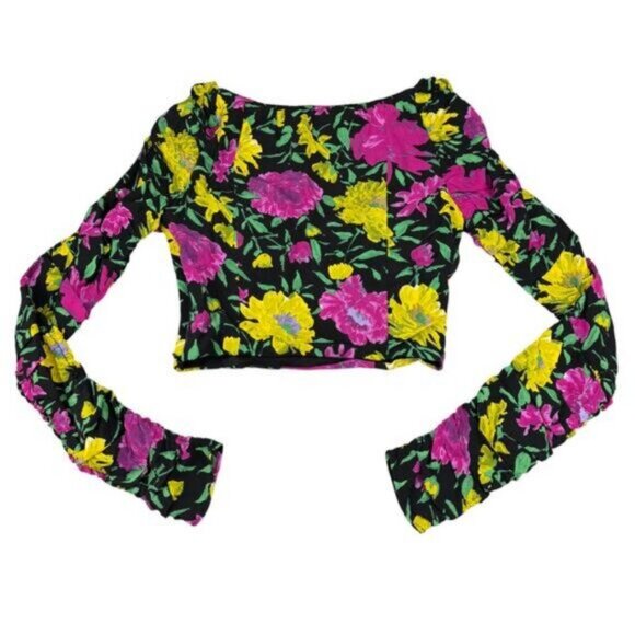 Zara Floral Crop Top Size XS - Picture 8 of 8